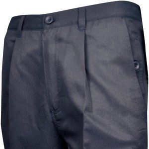 THINK New Micro Polyester Mens Casual Pant, 1 Pleat, Black 30-34